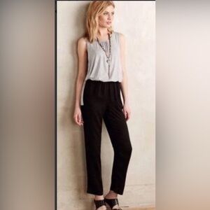 Anthropologie Elevenses Women's Jumpsuit Romper Black/gray Sleeveless Sz Small